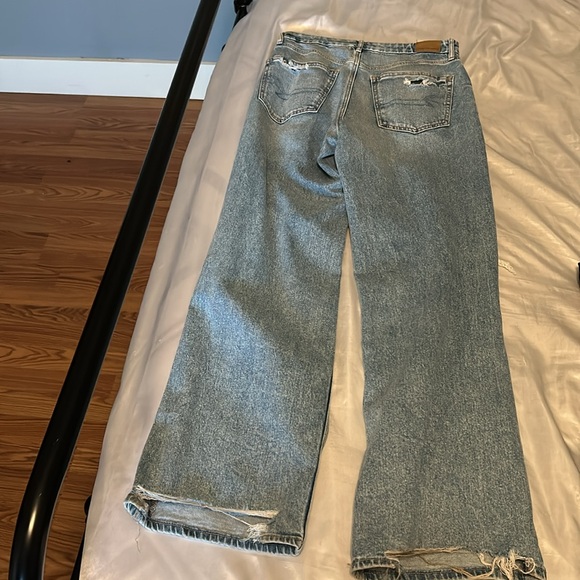 American Eagle Curvy Baggy Ripped Jeans 8L - Picture 5 of 5